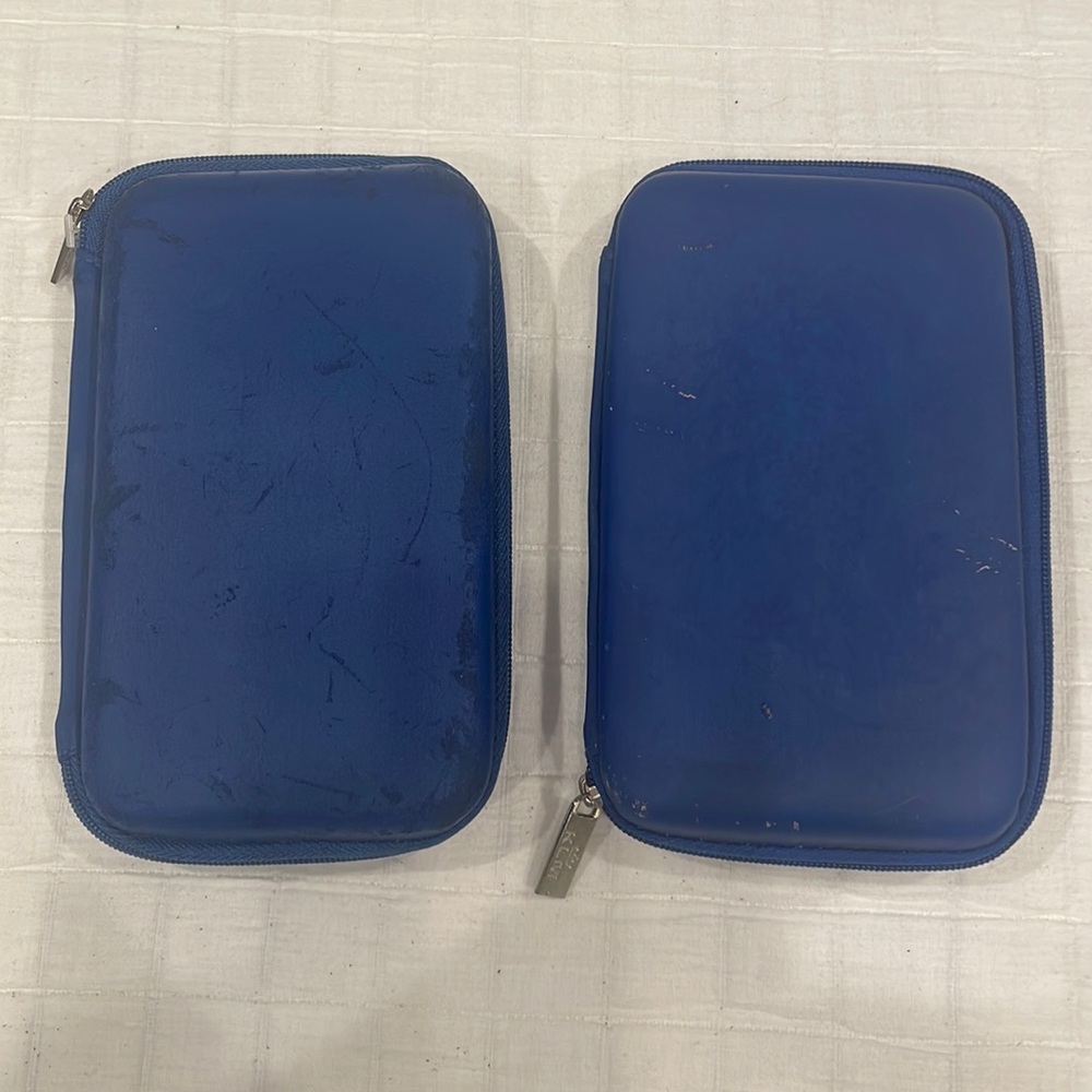 Vintage KLM airline amenity bags shaving kit Doppler travel blue cosmetic makeup